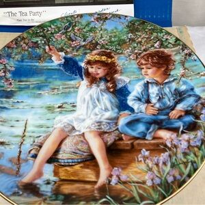 Decorative Plate with Children by the Lake